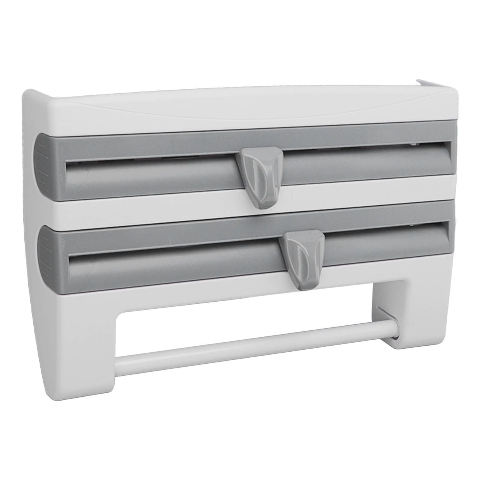Cling Film Holder Wall Mount Multifunctional Cling Film Cutter with Screws for Kitchen Grey Blue V1294-YM3118220232612-0421