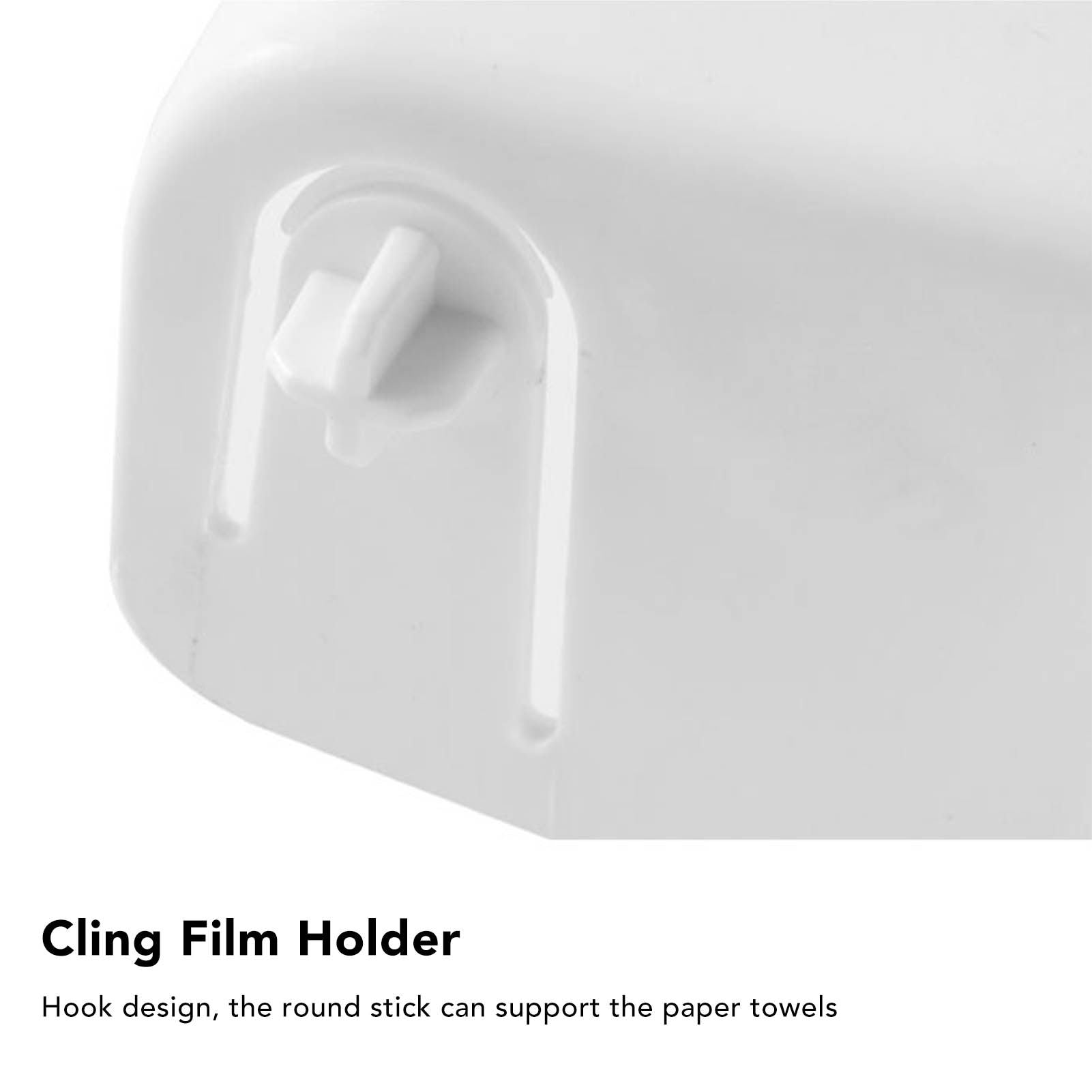 Cling Film Holder Wall Mount Multifunctional Cling Film Cutter with Screws for Kitchen Grey Blue V1294-YM3118220232612-0421