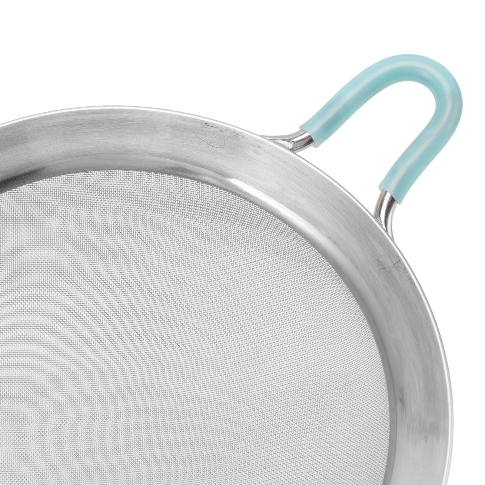 60 Mesh Fine Strainer Stainless Steel Handheld Flour Colander with Long Handle for Kitchen 14cm/5.5in V1294-YM3118220234911-0421