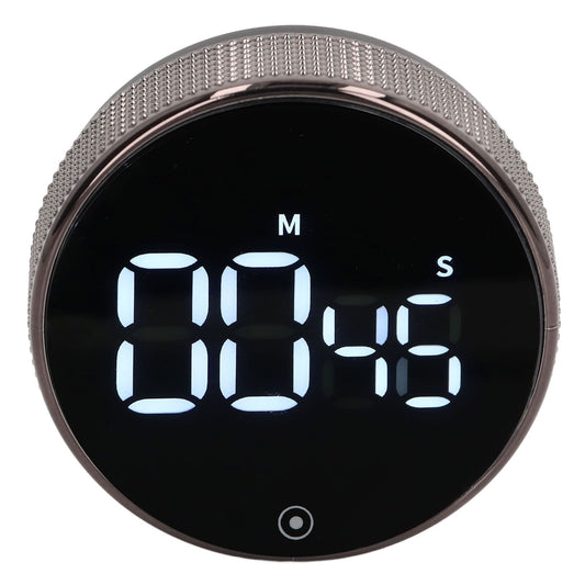 Kitchen Timer Rotating Silent Magnetic Suction Kids Study Timer LED Countdown Timer Black V1294-YM3118220235011-0421