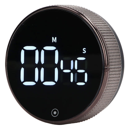 Kitchen Timer Rotating Silent Magnetic Suction Kids Study Timer LED Countdown Timer Black V1294-YM3118220235011-0421