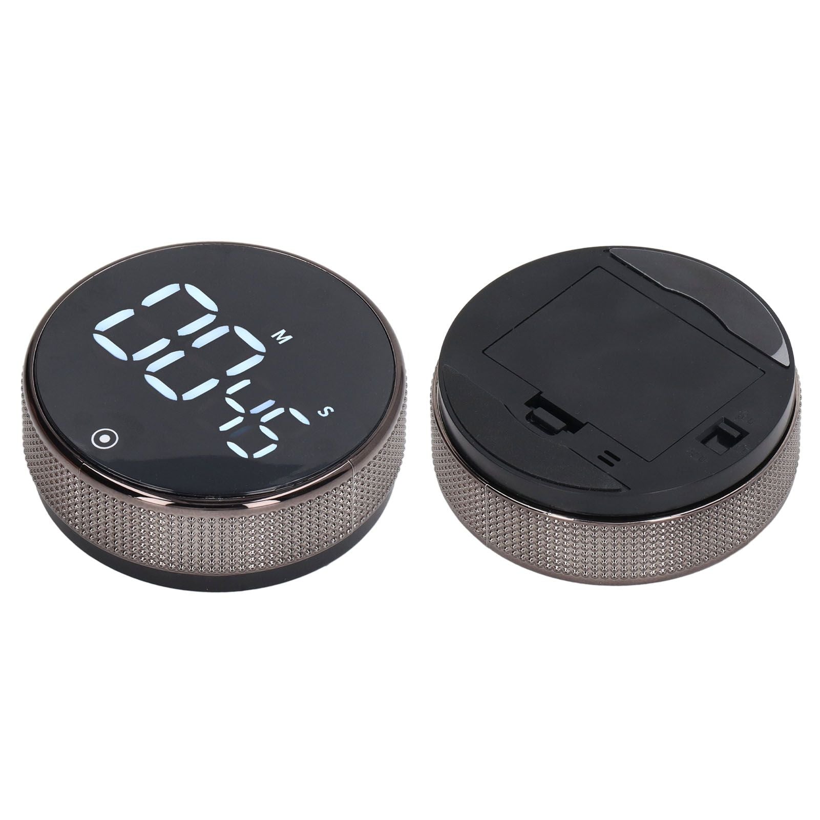 Kitchen Timer Rotating Silent Magnetic Suction Kids Study Timer LED Countdown Timer Black V1294-YM3118220235011-0421