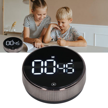 Kitchen Timer Rotating Silent Magnetic Suction Kids Study Timer LED Countdown Timer Black V1294-YM3118220235011-0421