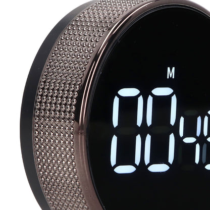 Kitchen Timer Rotating Silent Magnetic Suction Kids Study Timer LED Countdown Timer Black V1294-YM3118220235011-0421