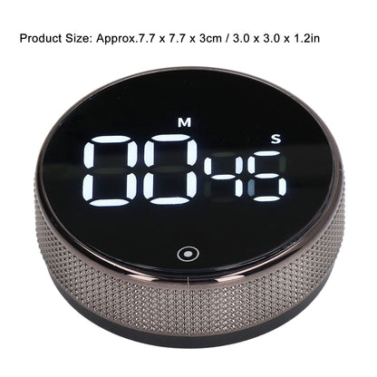 Kitchen Timer Rotating Silent Magnetic Suction Kids Study Timer LED Countdown Timer Black V1294-YM3118220235011-0421