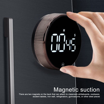 Kitchen Timer Rotating Silent Magnetic Suction Kids Study Timer LED Countdown Timer Black V1294-YM3118220235011-0421