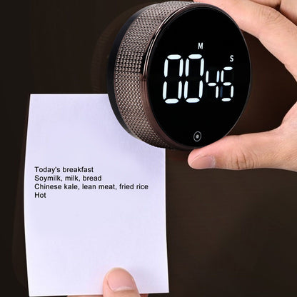 Kitchen Timer Rotating Silent Magnetic Suction Kids Study Timer LED Countdown Timer Black V1294-YM3118220235011-0421