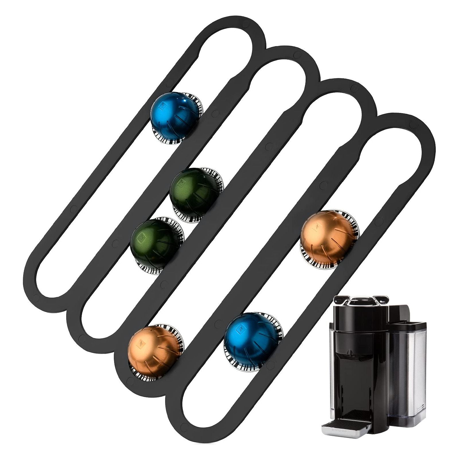 Wall Capsule Holder Compatible For VertuoLine Capsule Pods Vertically Horizontally Mounted Coffee Capsule V1294-YM3118220235811-0421