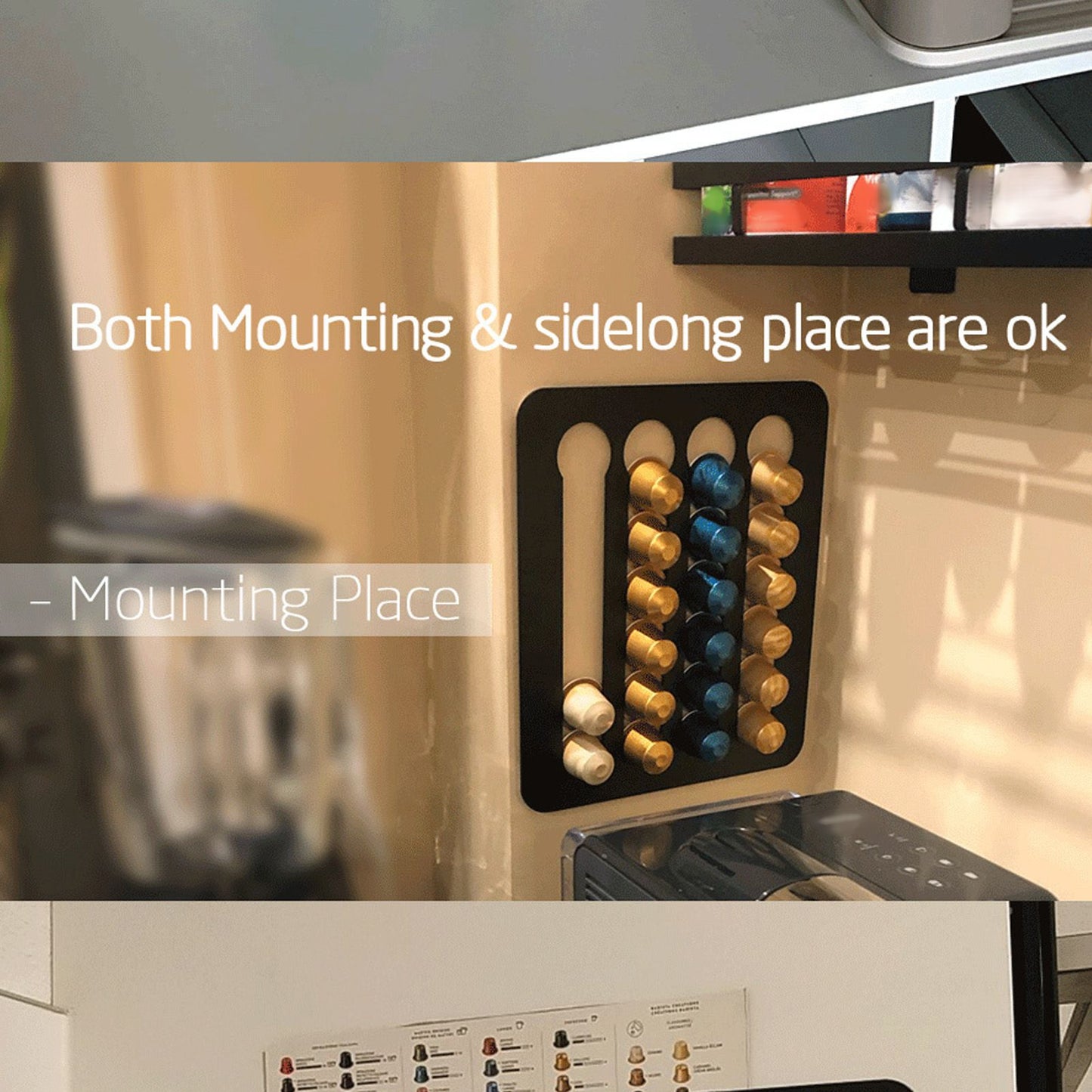 Wall Capsule Holder Compatible For VertuoLine Capsule Pods Vertically Horizontally Mounted Coffee Capsule V1294-YM3118220235811-0421