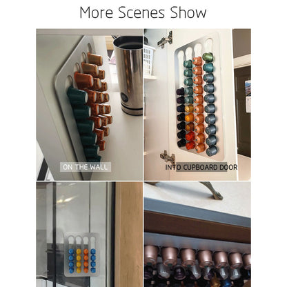 Wall Capsule Holder Compatible For VertuoLine Capsule Pods Vertically Horizontally Mounted Coffee Capsule V1294-YM3118220235812-0421