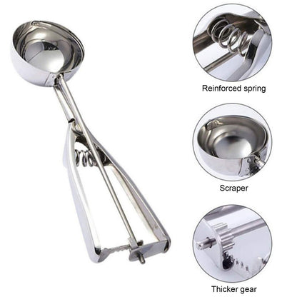 Stainless Steel Ice Cream Scoop Manual Ice Cream Ball Digger Scoop Kitchen Accessories 6cm/2.4in V1294-YM3118220236111-0421