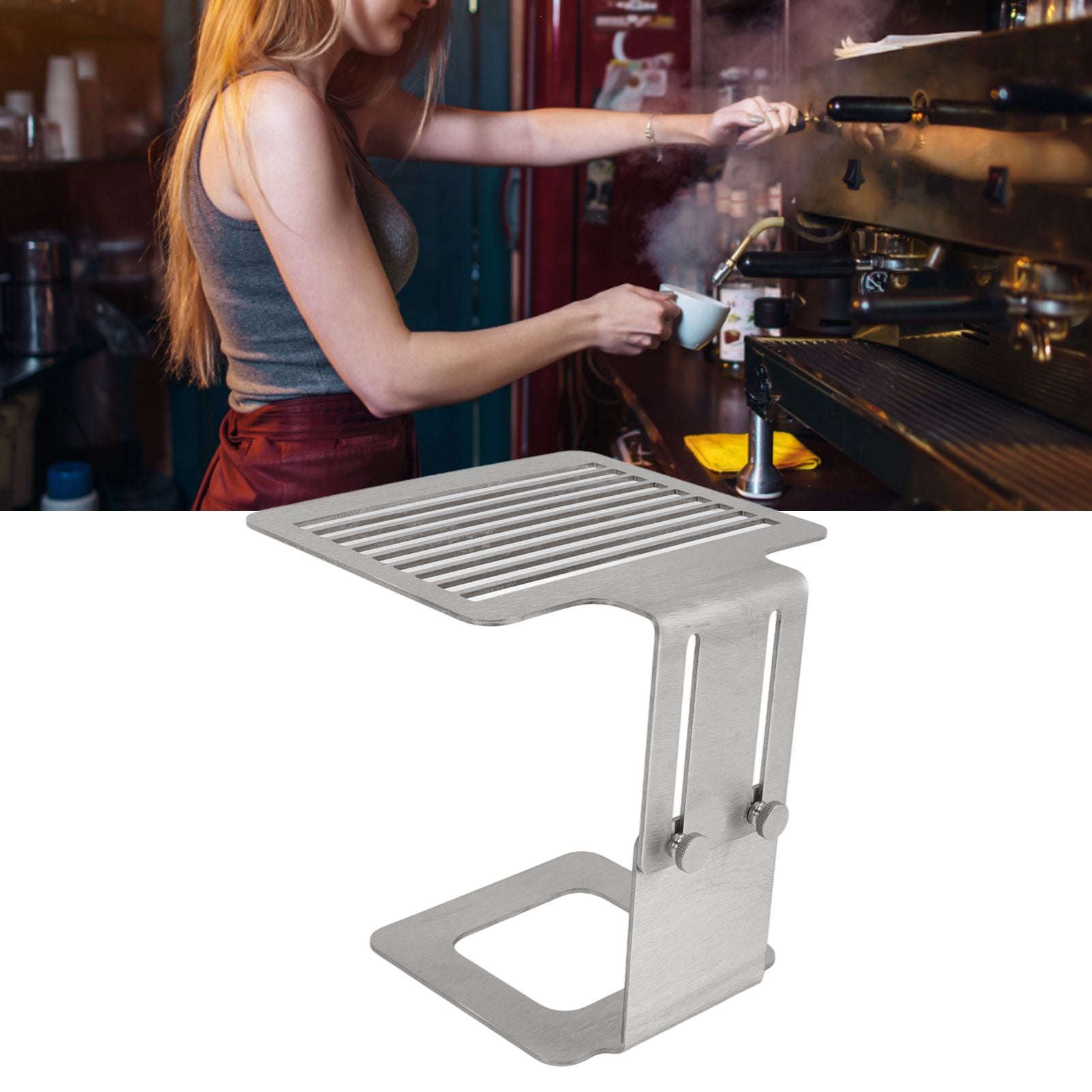 Coffee Machine Scale Rack Stainless Steel Height Adjustable Strong Weighing Rack Silver V1294-YM3118220236211-0421