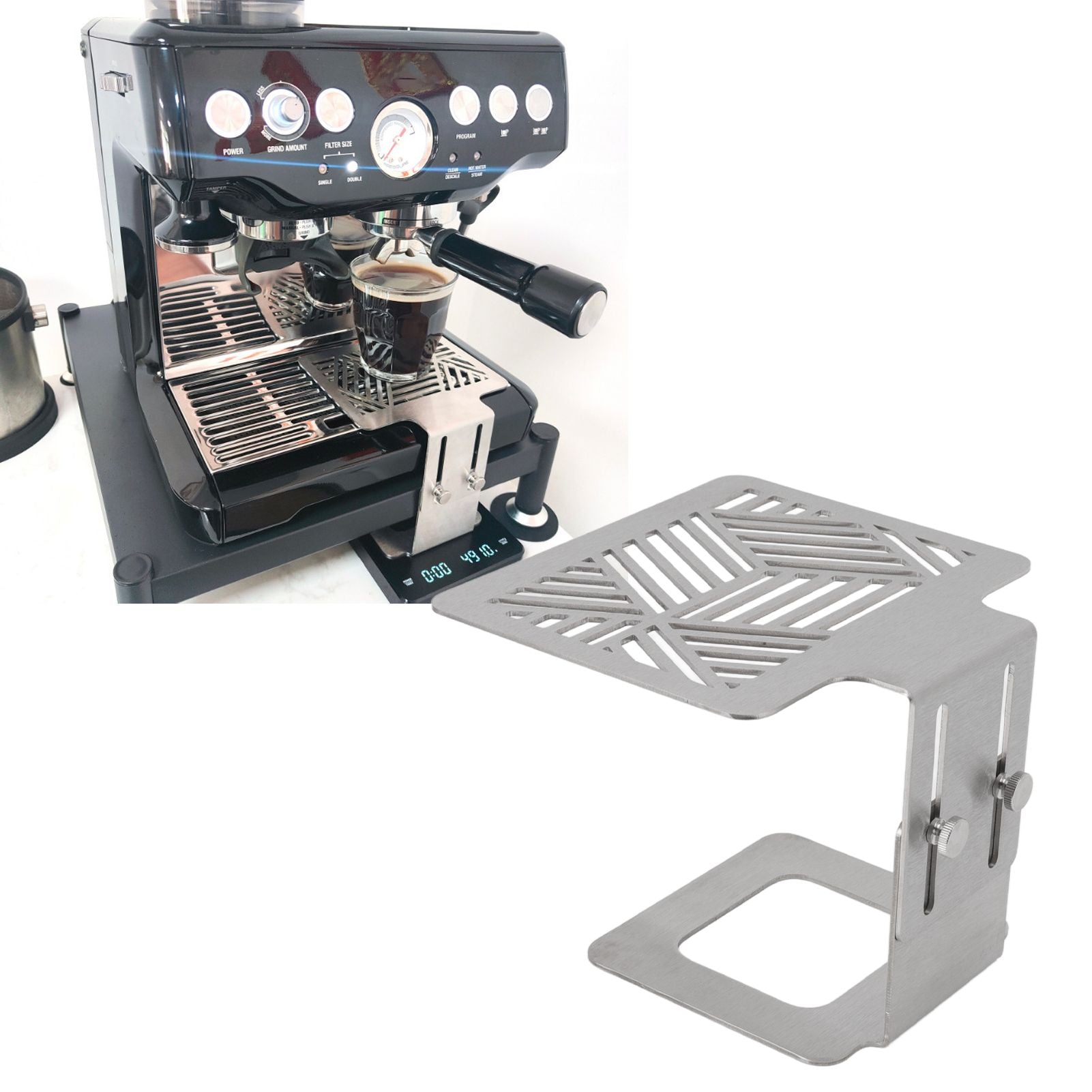 Coffee Machine Electronic Scale Rack 304 Stainless Steel Adjustable Height Coffee Machine Scale Weighing V1294-YM3118220236411-0421