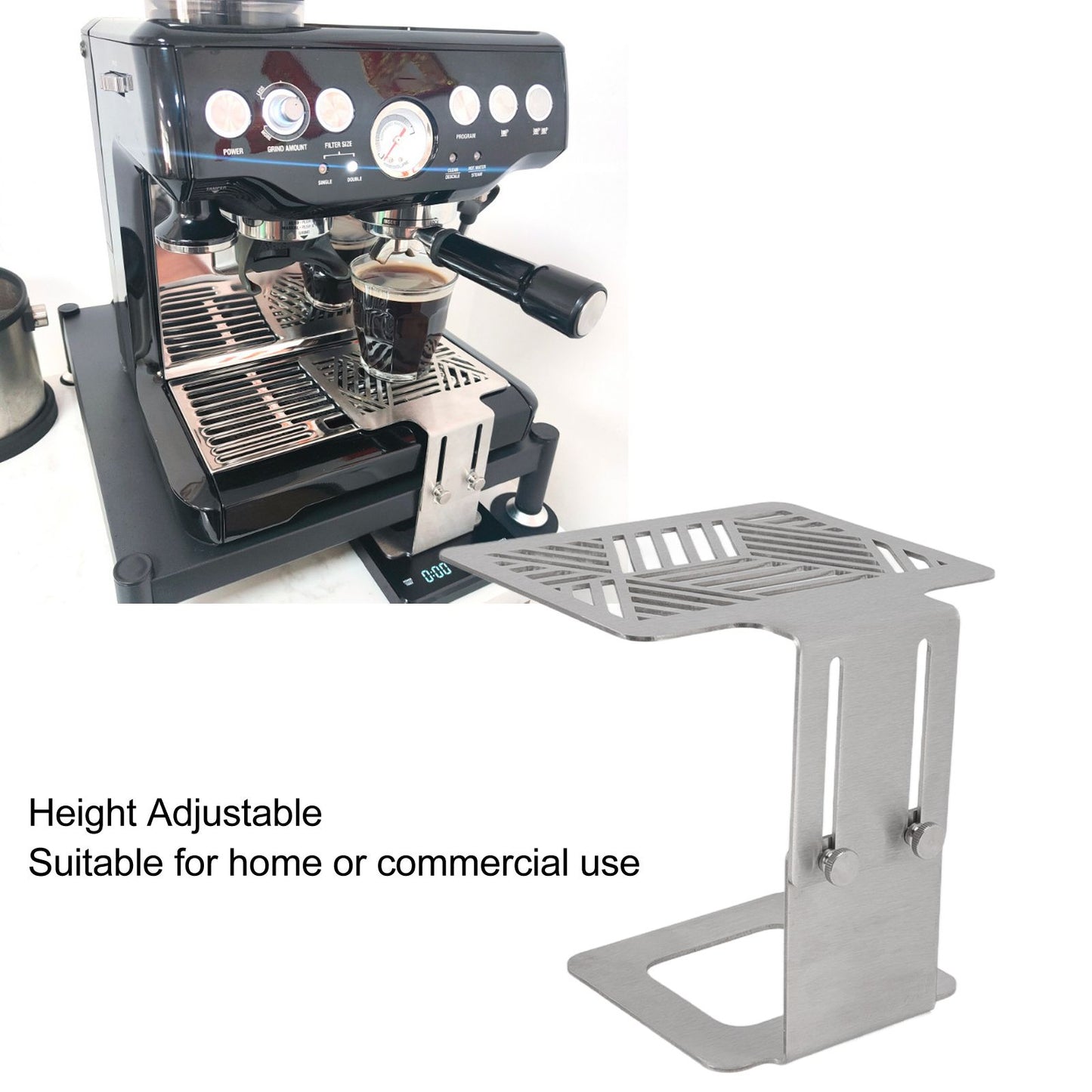 Coffee Machine Electronic Scale Rack 304 Stainless Steel Adjustable Height Coffee Machine Scale Weighing V1294-YM3118220236411-0421