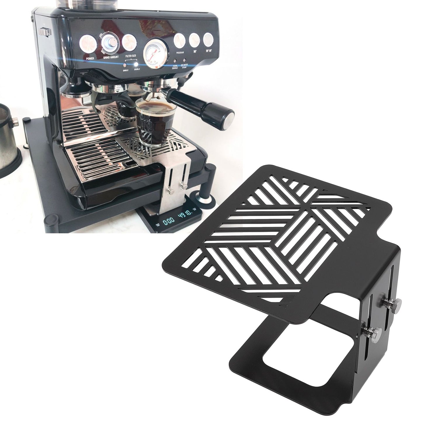 Coffee Machine Electronic Scale Rack 304 Stainless Steel Adjustable Height Coffee Machine Scale Weighing V1294-YM3118220236412-0421