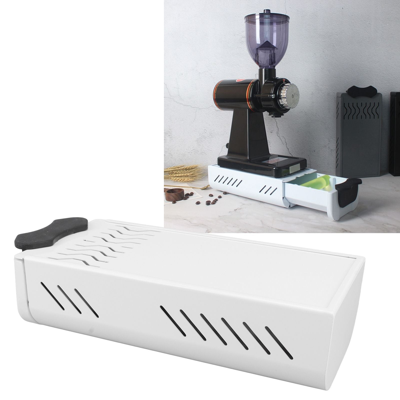 Knock Box Drawer Stainless Steel Detachable Anti Slip Feet Coffee Ground Knock Container White V1294-YM3118220236612-0421