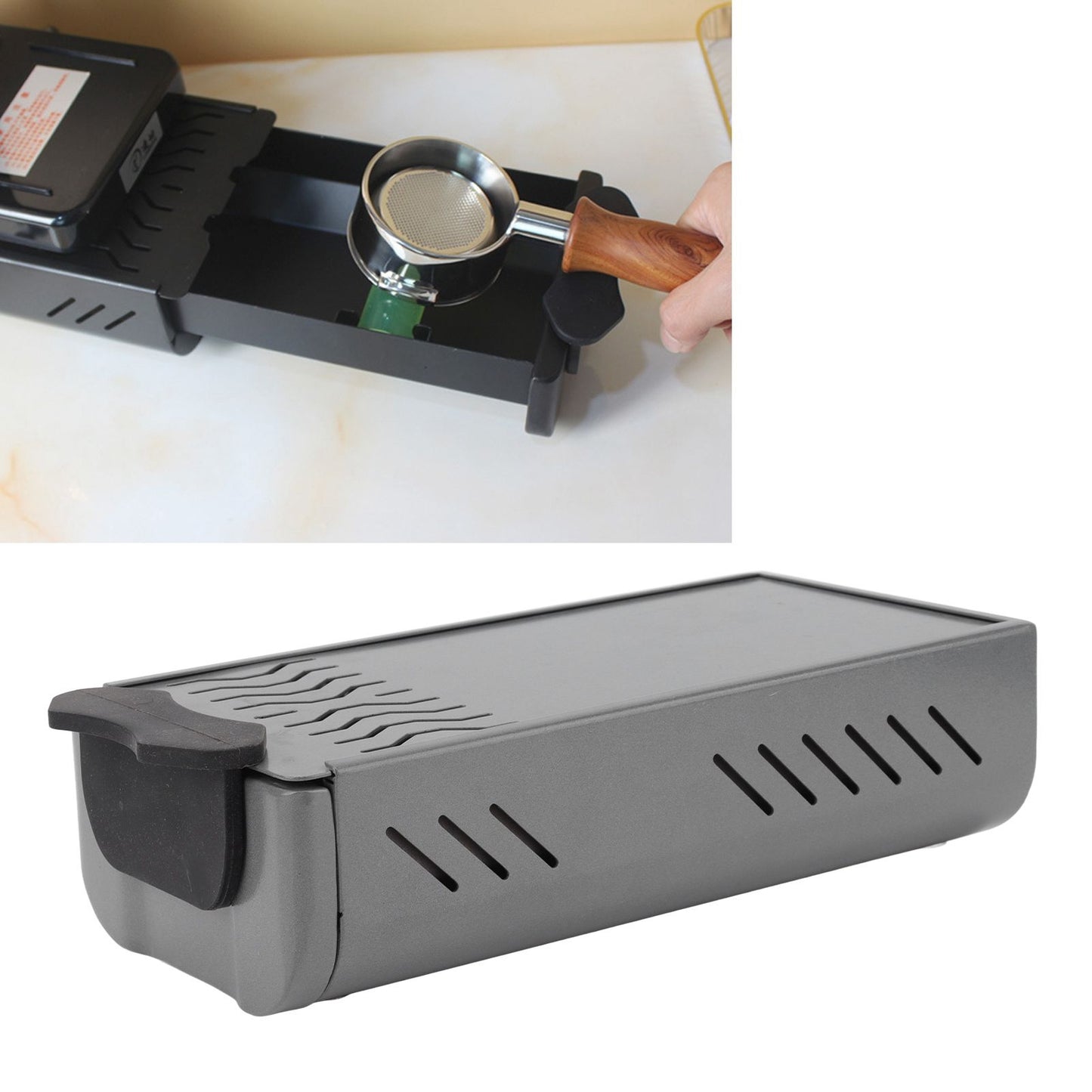Knock Box Drawer Stainless Steel Detachable Anti Slip Feet Coffee Ground Knock Container Grey V1294-YM3118220236613-0421