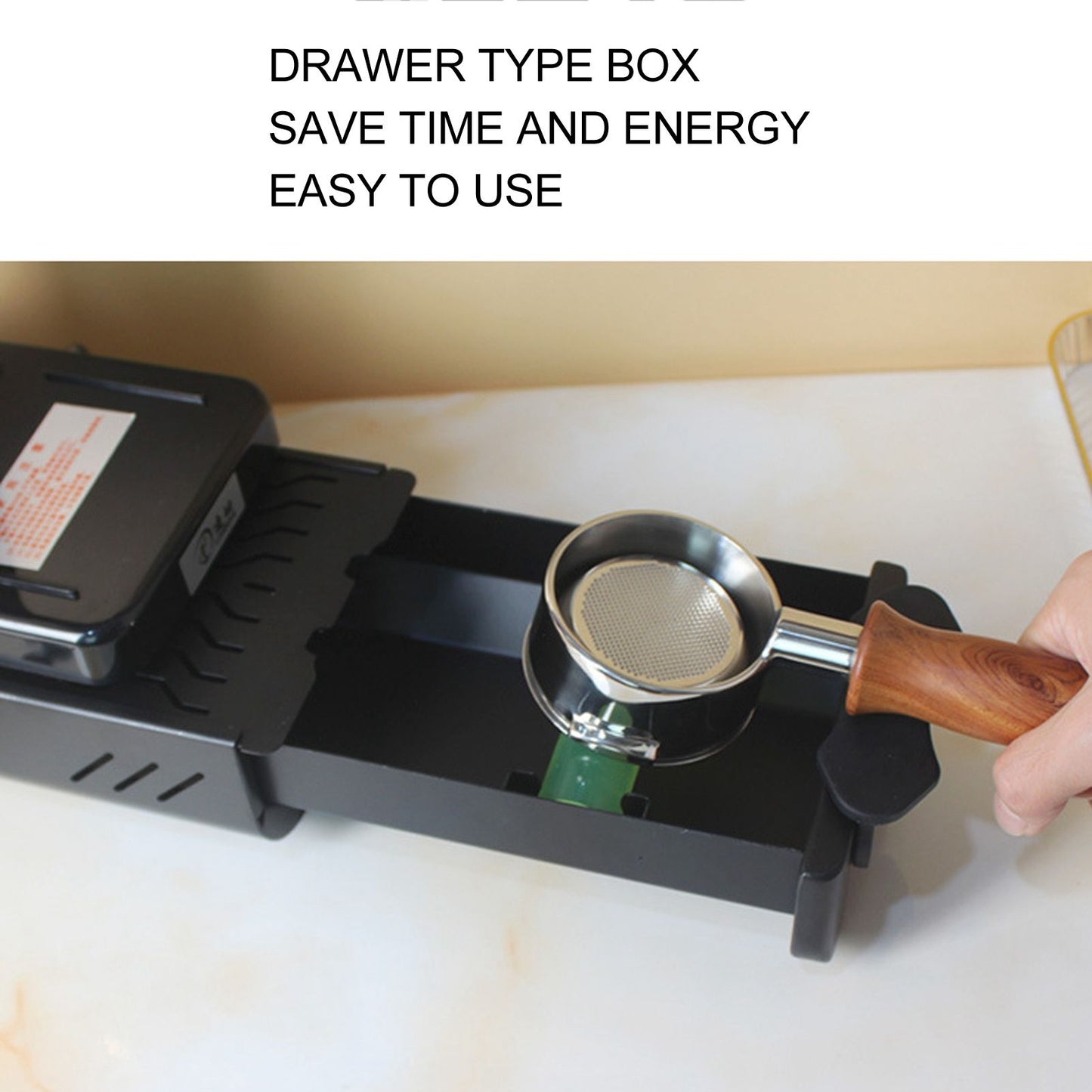 Knock Box Drawer Stainless Steel Detachable Anti Slip Feet Coffee Ground Knock Container Grey V1294-YM3118220236613-0421