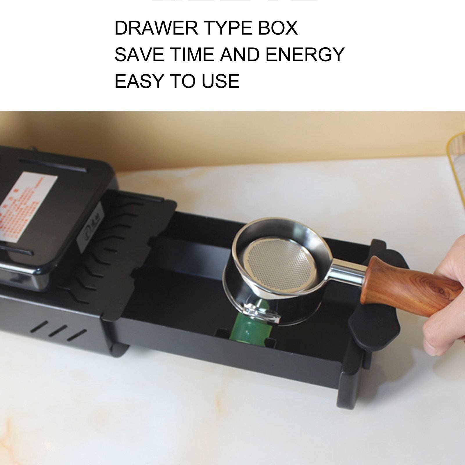 Knock Box Drawer Stainless Steel Detachable Anti Slip Feet Coffee Ground Knock Container Grey V1294-YM3118220236613-0421