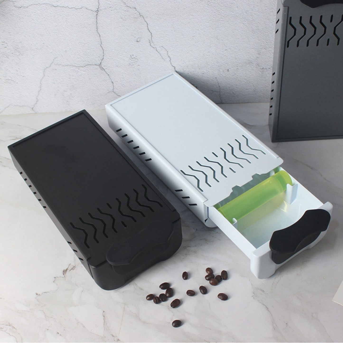 Knock Box Drawer Stainless Steel Detachable Anti Slip Feet Coffee Ground Knock Container Grey V1294-YM3118220236613-0421