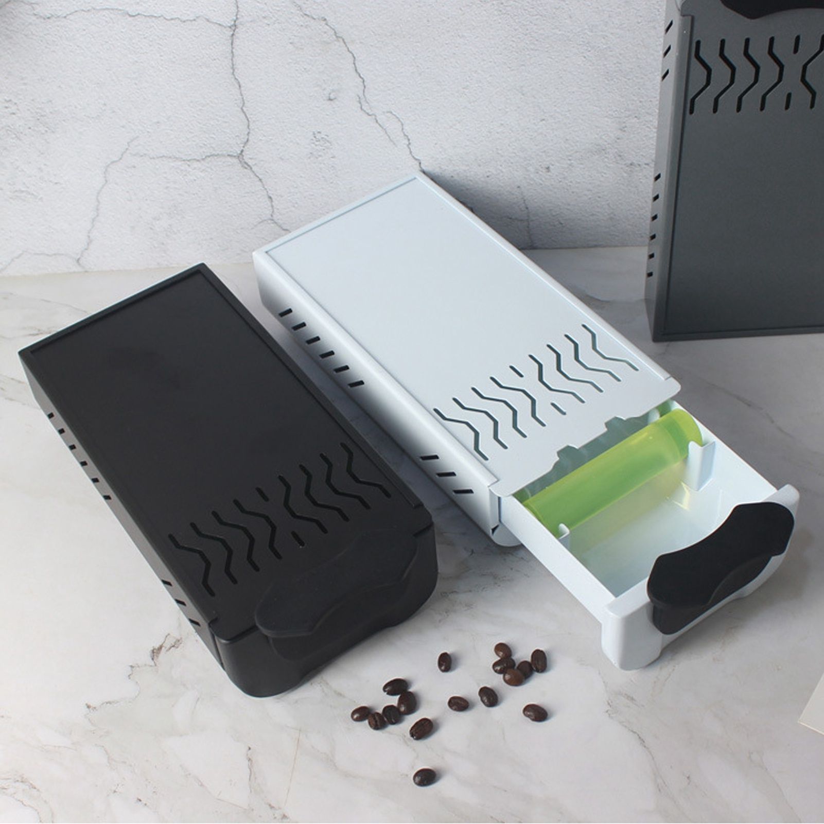 Knock Box Drawer Stainless Steel Detachable Anti Slip Feet Coffee Ground Knock Container Grey V1294-YM3118220236613-0421