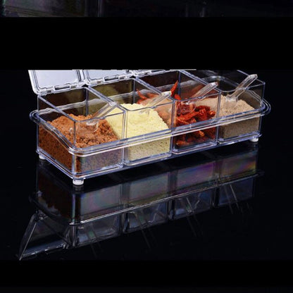 Kitchen Seasoning Jar Set Acrylic Condiment Storage Box Transparent Salt Sugar Spice Jar Set V1294-YM3118220238411-0421