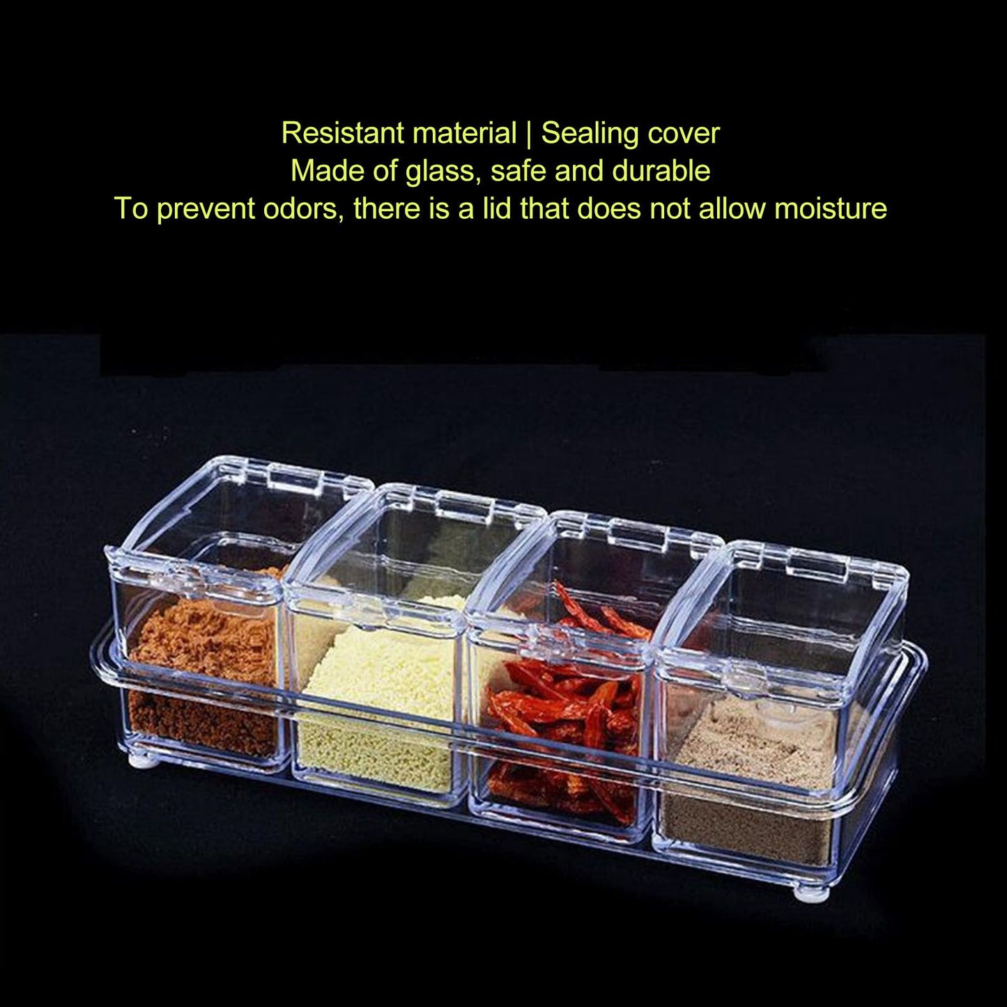 Kitchen Seasoning Jar Set Acrylic Condiment Storage Box Transparent Salt Sugar Spice Jar Set V1294-YM3118220238411-0421