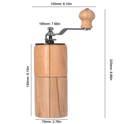 Manual Coffee Grinder Adjustable Coarseness Quiet Portable Wooden Hand Crank Coffee Mill for Home Cafe L V1294-YM3118220239212-0421