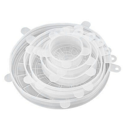6 Pcs Silicone Stretch Lids High Temperature Resistance Round Reusable Silicone Lids for Refrigerator V1294-YM3118220240811-0421