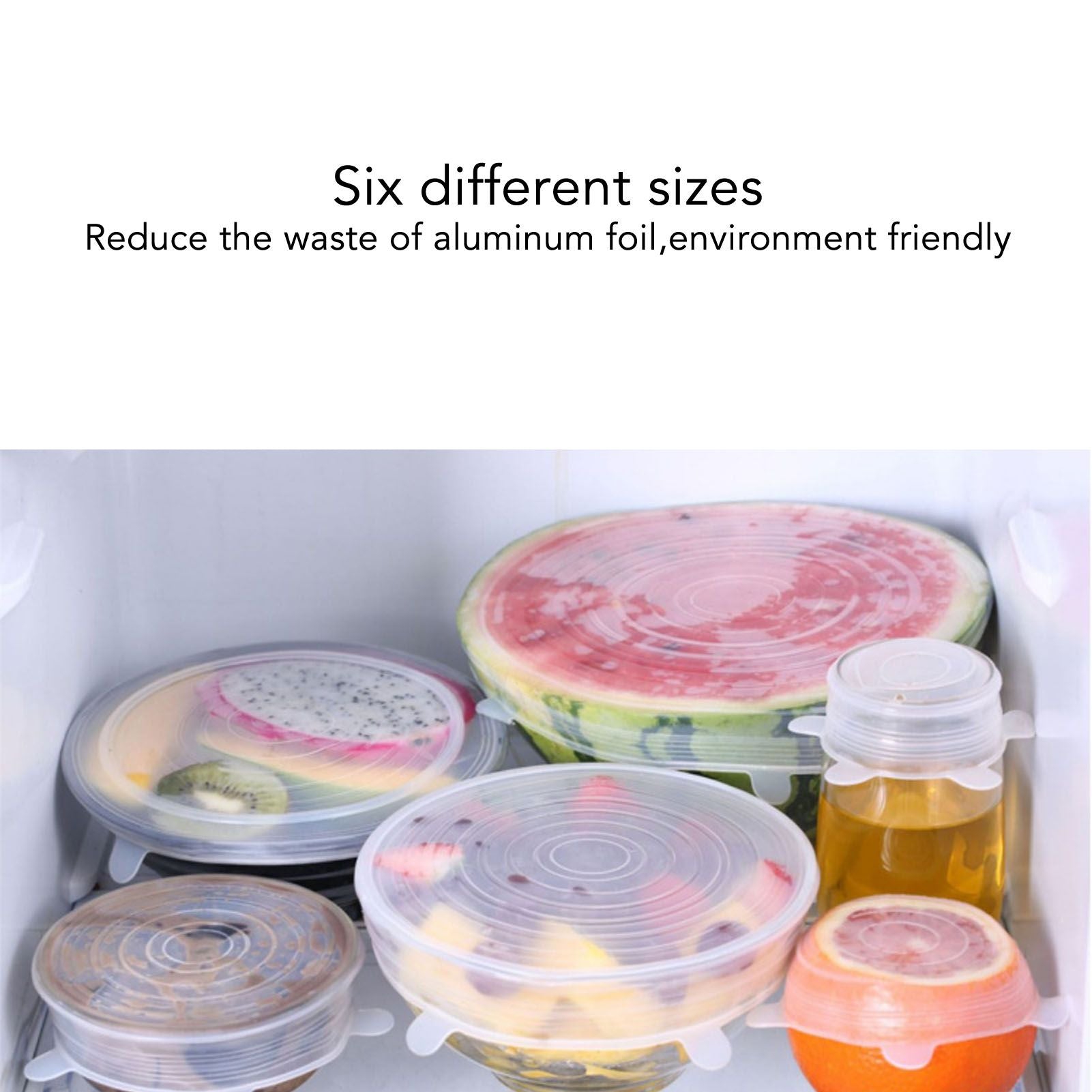 6 Pcs Silicone Stretch Lids High Temperature Resistance Round Reusable Silicone Lids for Refrigerator V1294-YM3118220240811-0421