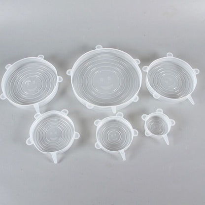 6 Pcs Silicone Stretch Lids High Temperature Resistance Round Reusable Silicone Lids for Refrigerator V1294-YM3118220240811-0421