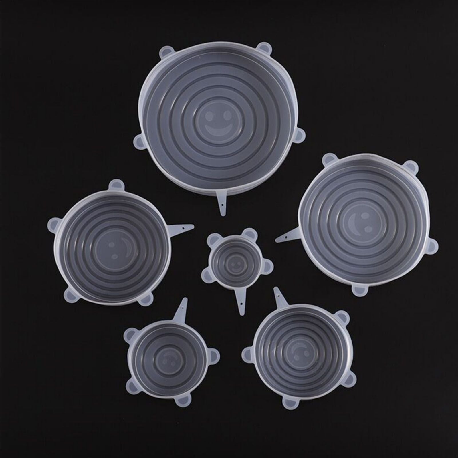 6 Pcs Silicone Stretch Lids High Temperature Resistance Round Reusable Silicone Lids for Refrigerator V1294-YM3118220240811-0421