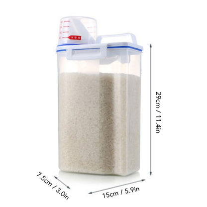 Rice Container Portable Compact 2kg Capacity Box Design Food Grade PP Plastic Airtight Food Storage Container V1294-YM3118220241711-0421