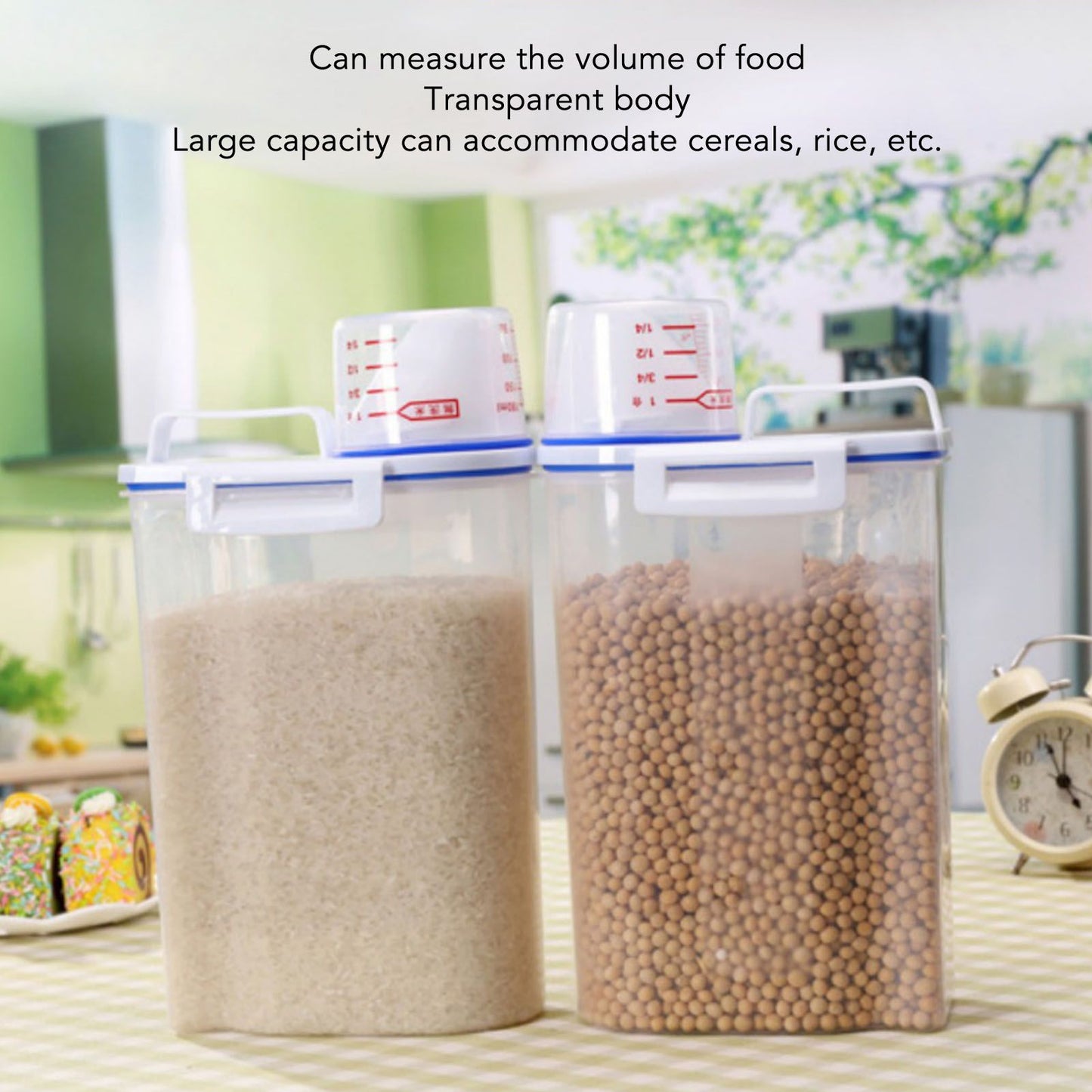 Rice Container Portable Compact 2kg Capacity Box Design Food Grade PP Plastic Airtight Food Storage Container V1294-YM3118220241711-0421