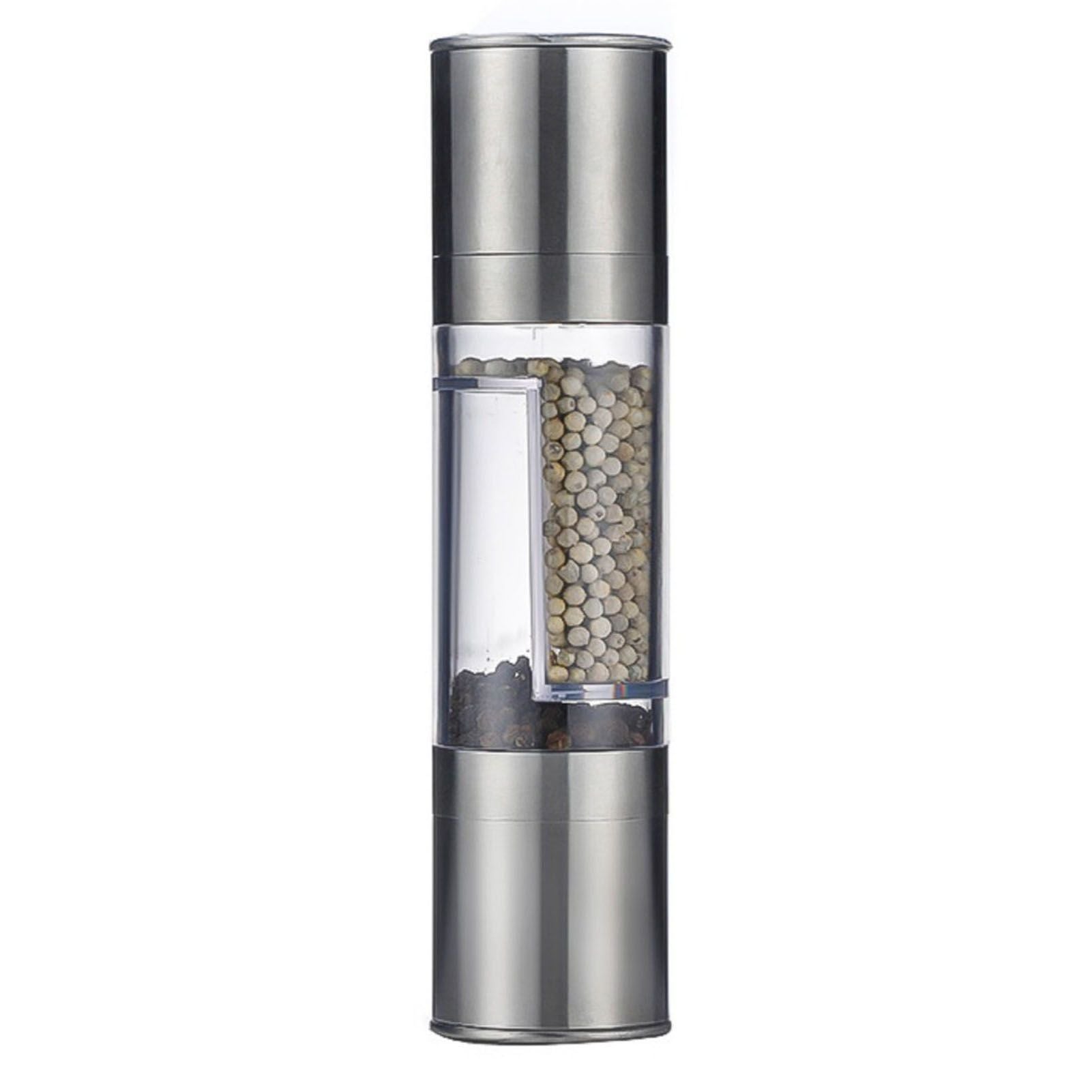 Salt and Pepper Grinder Stainless Steel Dual Head Adjustable Grind Size Manual Spice Grinder for Home Kitchen V1294-YM3118220242111-0421