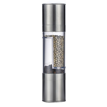 Salt and Pepper Grinder Stainless Steel Dual Head Adjustable Grind Size Manual Spice Grinder for Home Kitchen V1294-YM3118220242111-0421