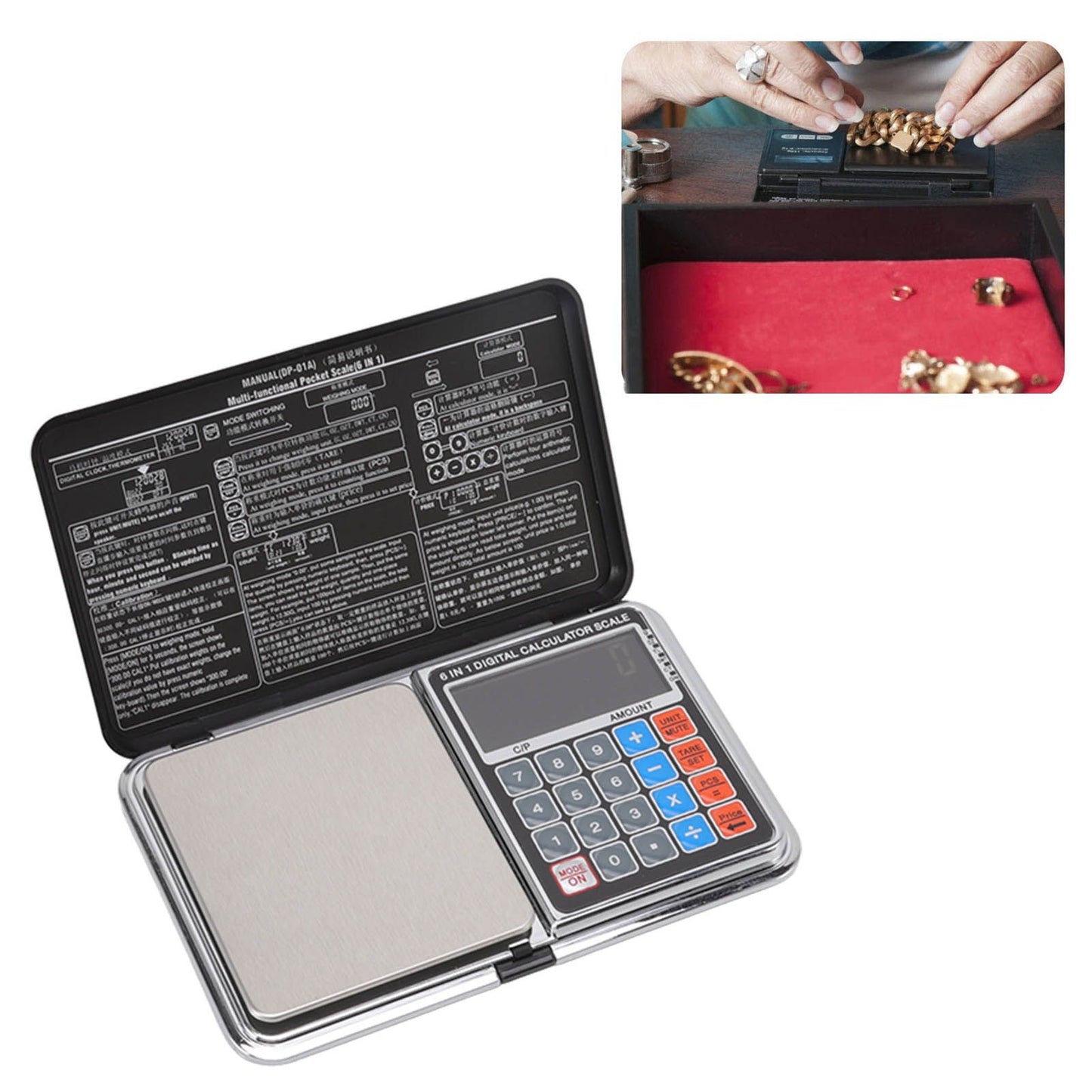 0.01/100G Digital Calculator Scale Kitchen Scale Baking Food Precise Scale with White Light Backlit Screen V1294-YM3118220243511-0421