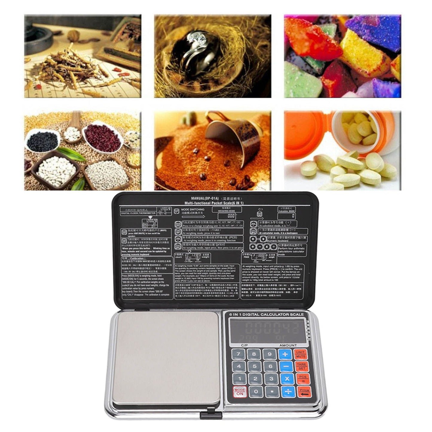 0.01/100G Digital Calculator Scale Kitchen Scale Baking Food Precise Scale with White Light Backlit Screen V1294-YM3118220243511-0421