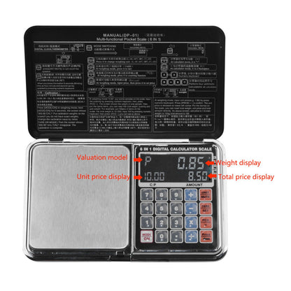 0.01/100G Digital Calculator Scale Kitchen Scale Baking Food Precise Scale with White Light Backlit Screen V1294-YM3118220243511-0421