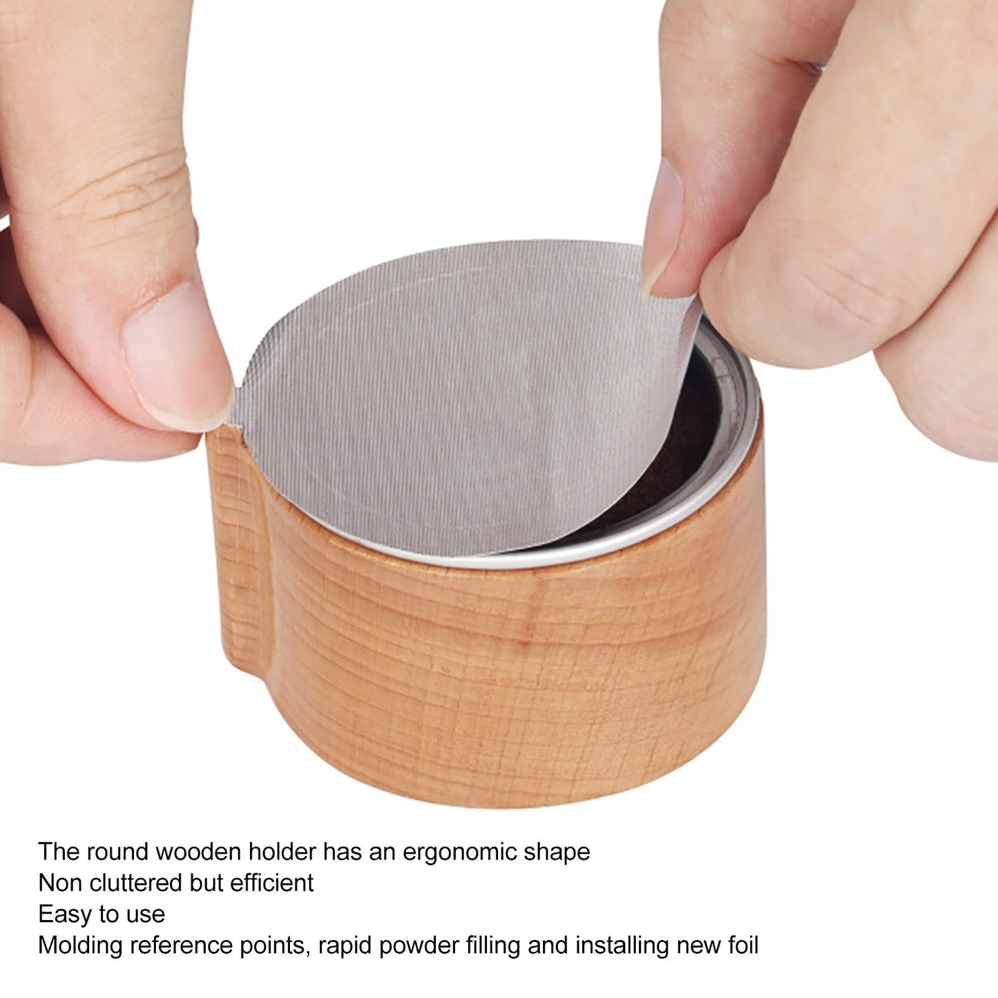 Coffee Capsule Refill Holder Beech Wood Coffee Pod Aluminum Foil Seals Holder for Vertuoline Coffee Capsule V1294-YM3118220245711-0421