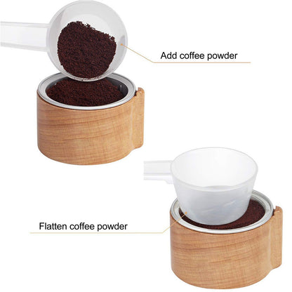 Coffee Capsule Refill Holder Beech Wood Coffee Pod Aluminum Foil Seals Holder for Vertuoline Coffee Capsule V1294-YM3118220245711-0421