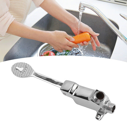 Faucet Foot Pedal Valve Silver Stainless Steel Water Saving Floor Pedal Control Switch for Public Place V1294-YM3118220246211-0421