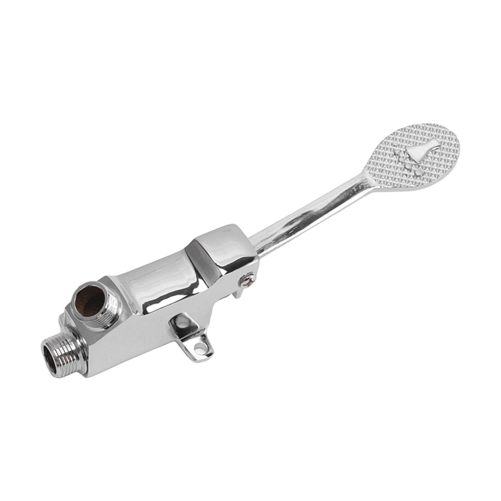 Faucet Foot Pedal Valve Silver Stainless Steel Water Saving Floor Pedal Control Switch for Public Place V1294-YM3118220246211-0421
