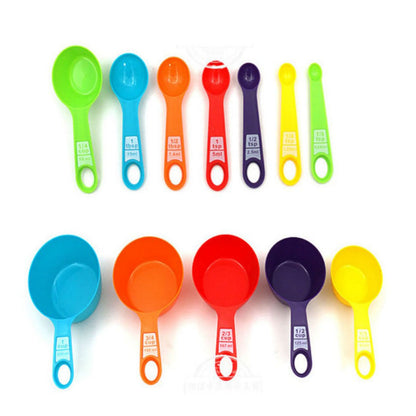 12Pcs Colorful Measure Cups and Spoons Set Safe Healthy Easy Storage DIY Stackable Nesting Kitchen Measuring V1294-YM3118220246511-0421