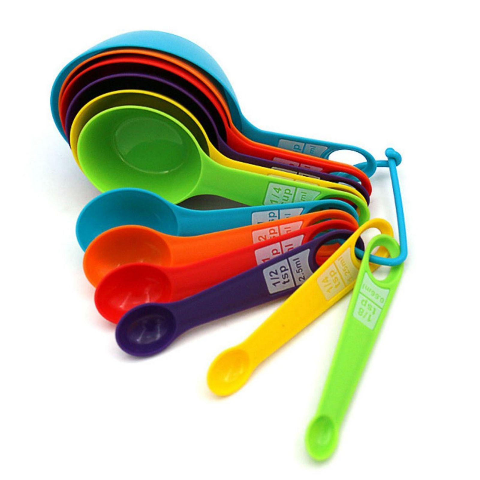 12Pcs Colorful Measure Cups and Spoons Set Safe Healthy Easy Storage DIY Stackable Nesting Kitchen Measuring V1294-YM3118220246511-0421