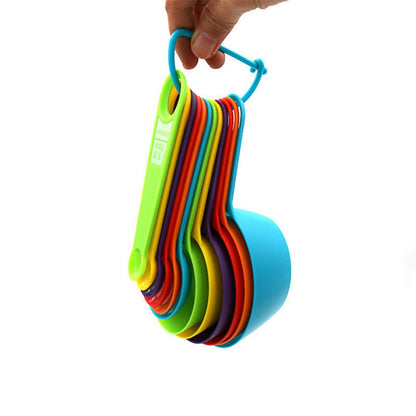 12Pcs Colorful Measure Cups and Spoons Set Safe Healthy Easy Storage DIY Stackable Nesting Kitchen Measuring V1294-YM3118220246511-0421