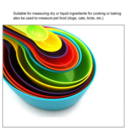 12Pcs Colorful Measure Cups and Spoons Set Safe Healthy Easy Storage DIY Stackable Nesting Kitchen Measuring V1294-YM3118220246511-0421