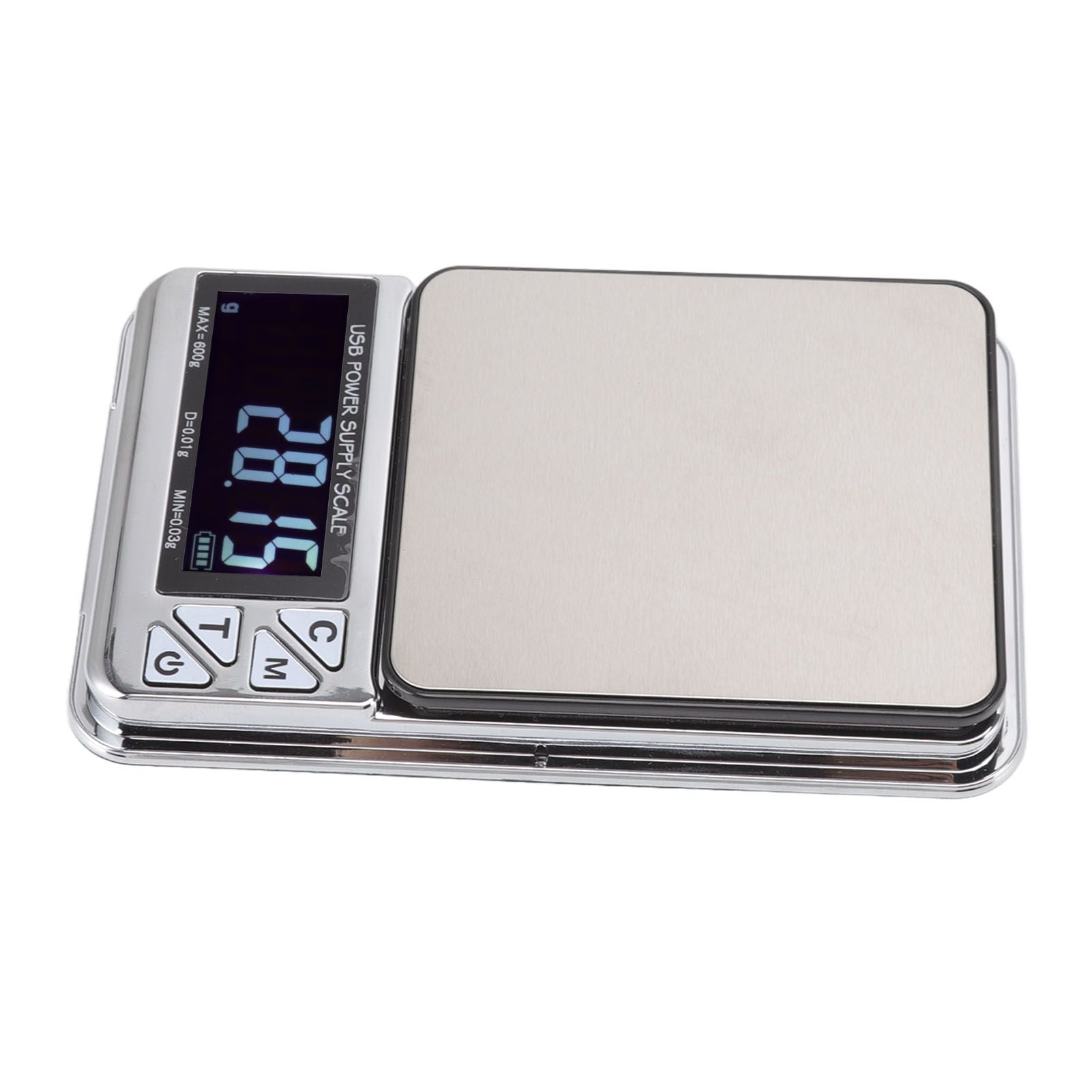High Accuracy Digital Scale 600/0.01g LCD Display Waterproof USB Charging Electronic Scale for Kitchen Jewelry V1294-YM3118220246911-0421