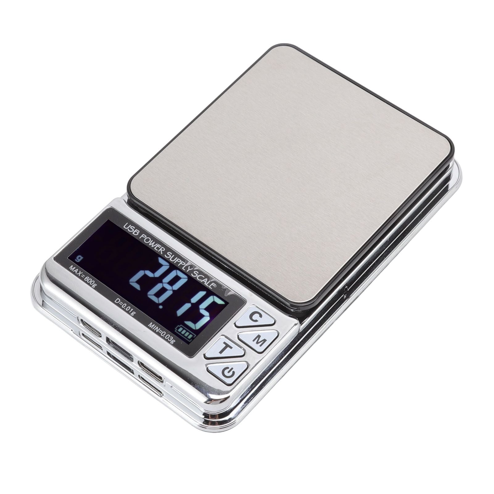 High Accuracy Digital Scale 600/0.01g LCD Display Waterproof USB Charging Electronic Scale for Kitchen Jewelry V1294-YM3118220246911-0421