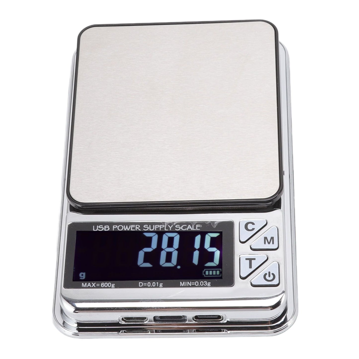 High Accuracy Digital Scale 600/0.01g LCD Display Waterproof USB Charging Electronic Scale for Kitchen Jewelry V1294-YM3118220246911-0421